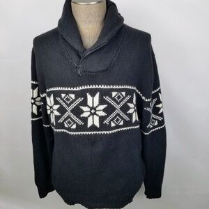 POLO RALPH LAUREN- Mens Fair Isle Knit Zip Shawl Collar Sweater Size XXL